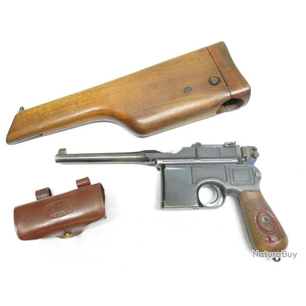 Porte cartouche cuir pour Mauser  C96 7.63 ou 9 para  ref babu 25