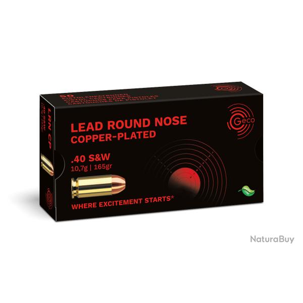 Munitions Geco LRN CP 10.7g 165gr - Cal. 40 S&W x5 boites