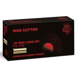 Munitions Geco Wad Cutter 6.5g 100gr - Cal. 32 S&W Long x2 boites