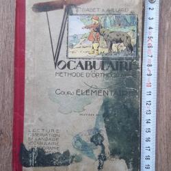 Vintage livre vocabulaire et méthode d'orthographe ancien cours élémentaire