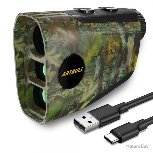 Tlmtre Laser Camouflage Rechargeable 6X 1300m Golf Chasse Outdoor avec Compensation de Pente