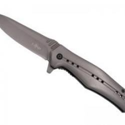 Couteau Third lame à trou acier inox 420 avec flipper +finition mat.