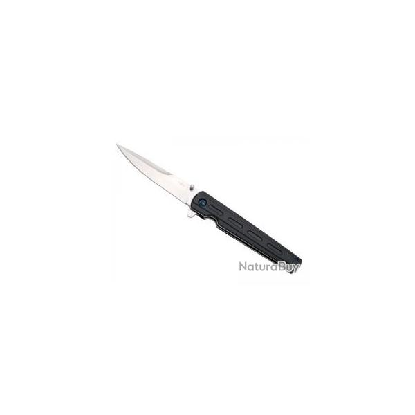 Couteau Third lame acier inox 420 satin avec  flipper , bouton double, mcanisme  ball bearing 
