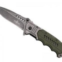 Couteau Third lame à trous acier inox 420 finition stonewashed avec flipper