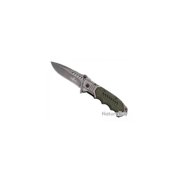 Couteau Third lame  trous acier inox 420 finition stonewashed avec flipper
