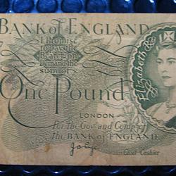 Angleterre billet de 1 one pound  tb Elizabeth II