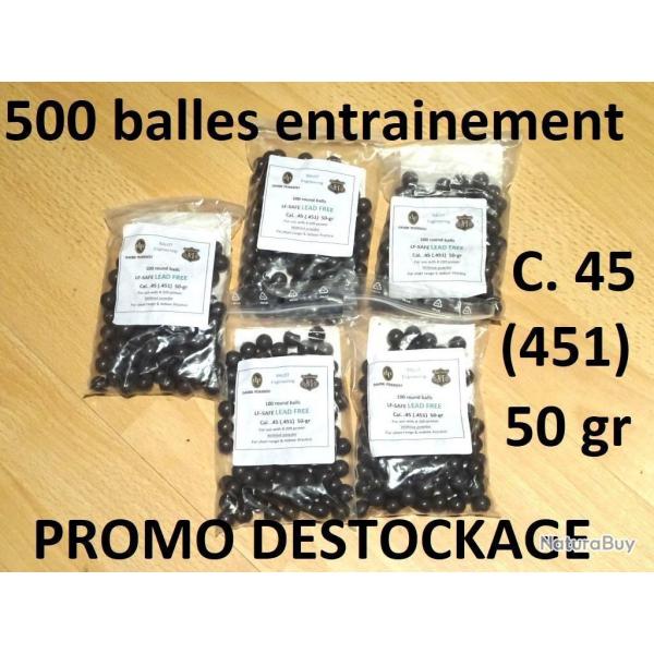500 balles rondes entrainement calibre 45 (451) PEDERSOLI 15.00 Euros !! poudre noire (SI412)