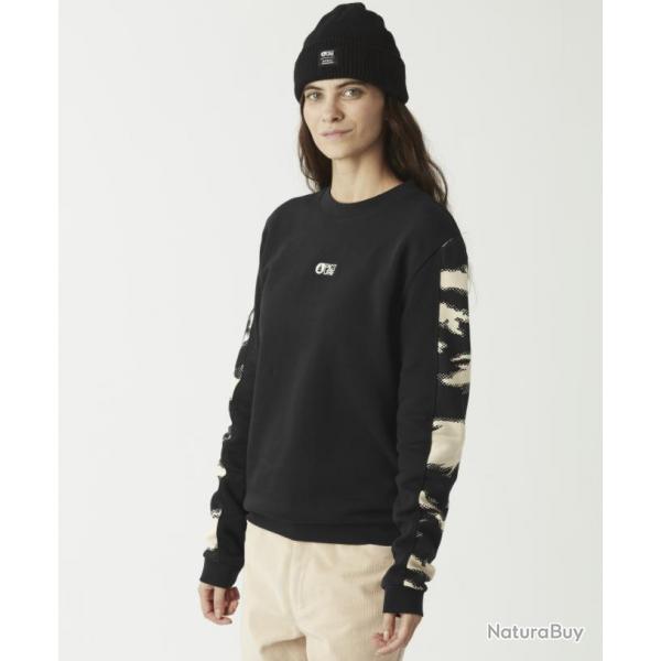 Sweat en Coton Picture "BLAYR PRINTED CREW" XS Noir