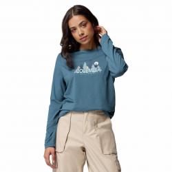Tee Shirt en Coton Columbia "RUBY SPRINGS GRAPHIC LONG SLEEVE TEE" XL Bleu