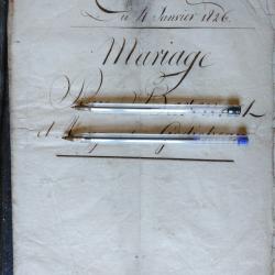 Documents anciens notaire, mariage