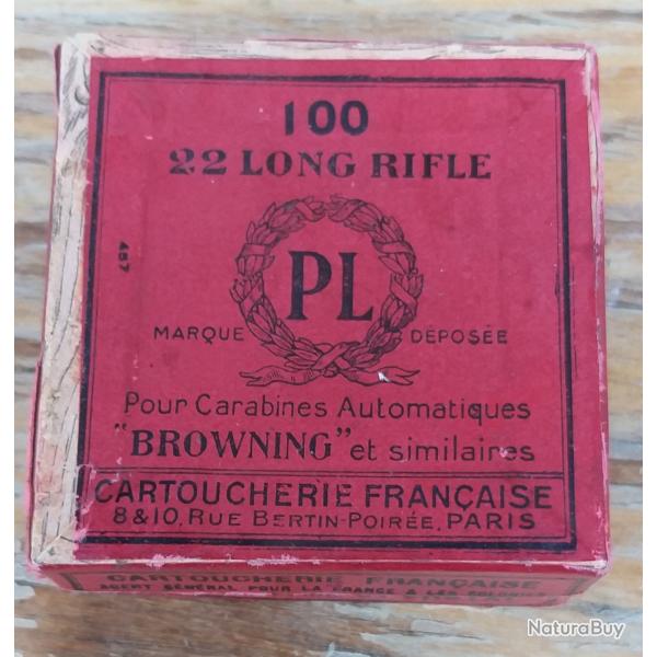 1 Bote  "Collector" de 100 cartouches 22LR , Cartoucherie franaise , Browning