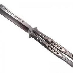 Couteau Third lame à trous acier inox 420, manche à trous 12 cm acier inox. Finition chromée