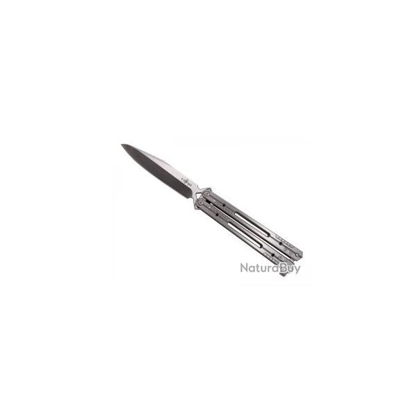 Couteau Third lame acier inox 420, manche  trous 13 cm acier inox usin en machine CNC