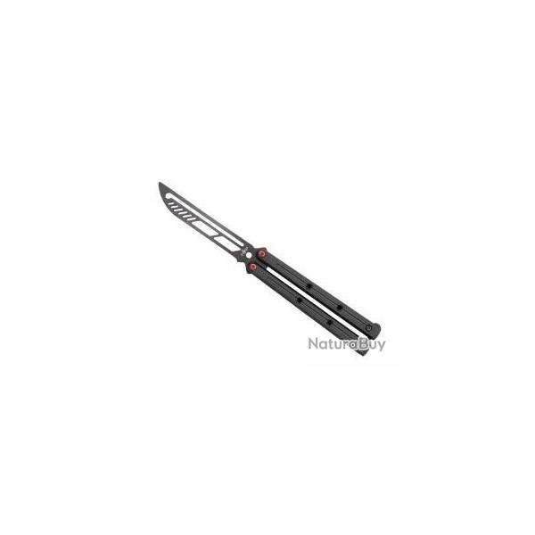 Couteau papillon d'entrainement Third lame noire  trous acier inox 420