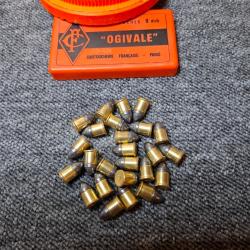 Balle 9mm - OGIVALE - Sachet de 25 Munitions Cartoucherie Française Paris