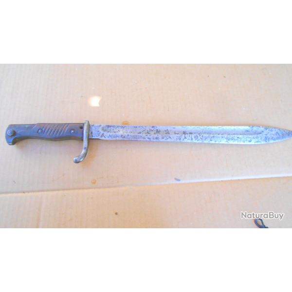 baionnette allemande WW1 , fabrication erfhurt , sans foureau