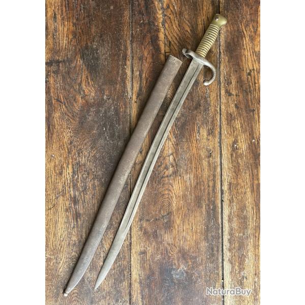Baonnette Chassepot Manufacture Impriale Saint Etienne 1868 Mono-matricule Second Empire