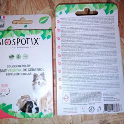 Lot de 2 Colliers Biospotix anti puces, tiques et moustiques neufs