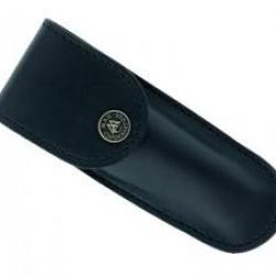 Etui Max Capdebarthes S100 cuir noir, port horizontal/vertical pour couteaux de 13 cm de manche.