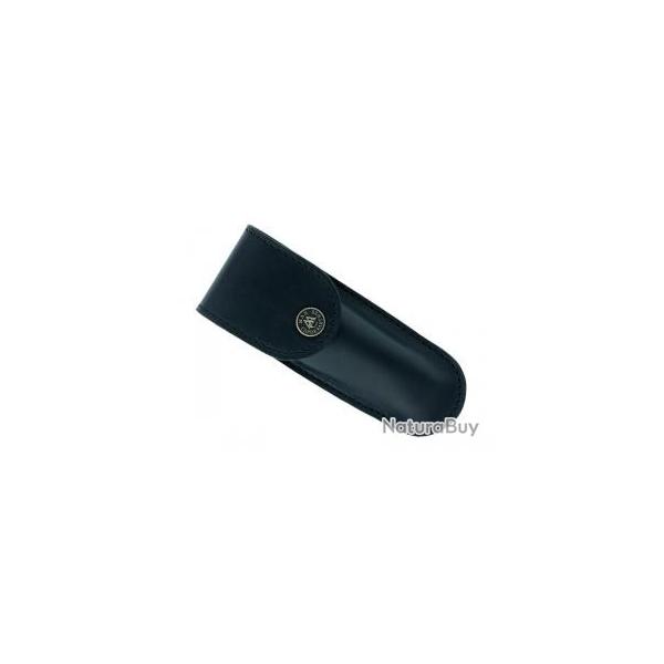 Etui Max Capdebarthes S100 cuir noir, port horizontal/vertical pour couteaux de 13 cm de manche.