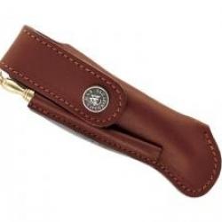 Etui Max Capdebarthes cuir pérou port vertical pour Laguiole tous modèles 12 cm manche +fusil poche