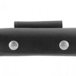 Etui Max Capdebarthes cuir noir, port horizontal, 2 pressions, pour couteaux jusqu'à 13 cm de manche