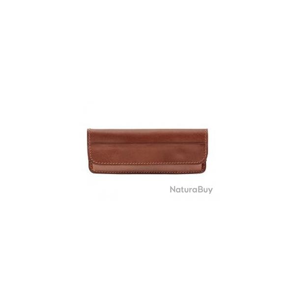 Etui Max Capdebarthes TENDANCE cuir Prou port horizontal 2 pressions sous rabat manche 11cm