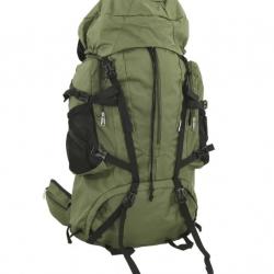 Sac à dos vert armée 60L en tissu Oxford - Randonnée et camping pour homme actif
