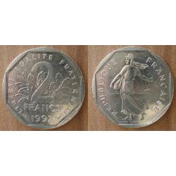 France 2 Francs 1997 Piece Semeuse Franc Piece