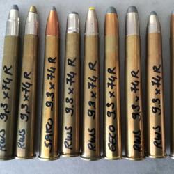 Lot munitions de collection 9.3 x 74 R en TBE