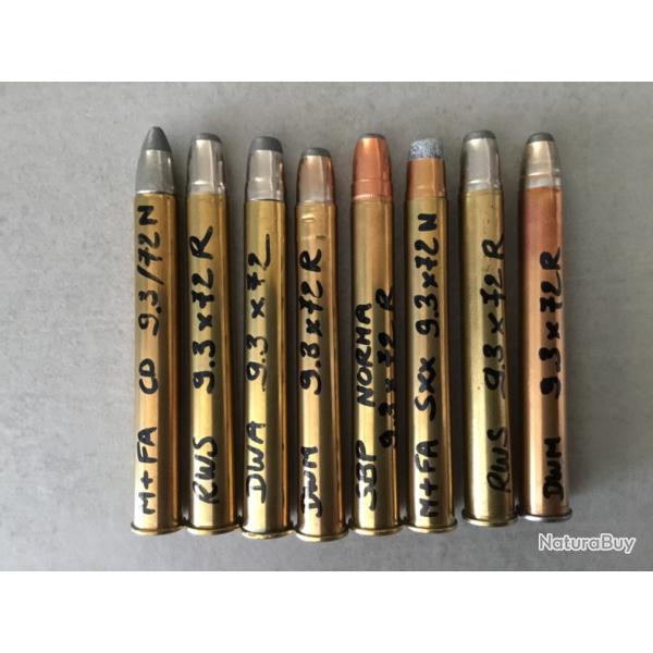 Lot munitions de collection 9.3 x 72 R en TBE