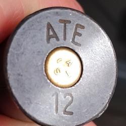 Ancienne Cartouche  Acier     A T E Calibre 12