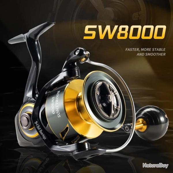 Rooblinos SW moulinet de Surf ultralger en Fiber de carbone 18kgpche en eau douce sale 8000 Srie