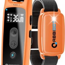 Collier de Dressage Chien Portée 1000m  5 Modes Sonore Vibration  36 Niveaux Imperméable IPX7 Orange