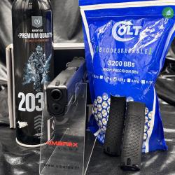--- OCCASION COMME NEUF --- Pack prêt à tirer GLOCK 17 - Cal. BBs 6mm - Airsoft ( Bouteilles de gaz 