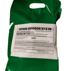 NOUVELLE RATION DE SURVIE COMBAT EXTREM OUTDOOR  24 HEURES DDM 2026  Climat Tempéré MENU T 8 XXX