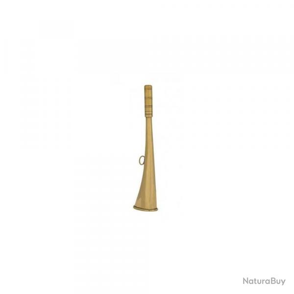 Corne Plate Compigne Laiton Poli - 12 cm - Son Puissant - Pour Signalisation et Rassemblement 22 cm