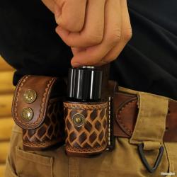 Double holster en cuir gaufré pour speedloader - LIVRAISON GRATUITE