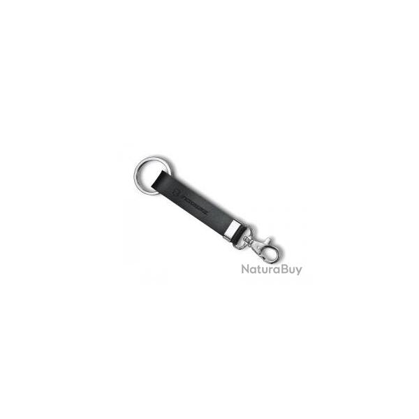 Passant de ceinture cuir noir VICTORINOX, avec mousqueton.