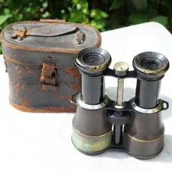 ARMÉE FRANÇAISE - Jumelles SIRIUS pour officier français avec étui et petite boussole sur l'axe BAG2