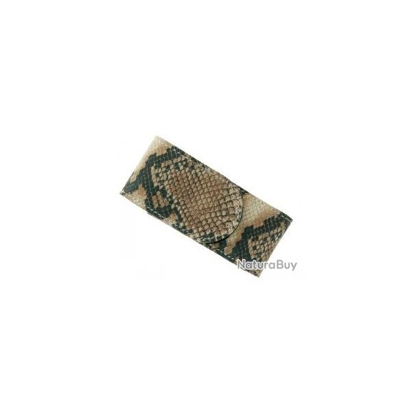 tui Pielcu cuir faon peau de serpent pour couteaux de 11/12 cm de manche.