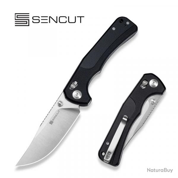 Couteau Sencut Slybolt Lame Acier 9Cr18MoV Manche G10 Noir Bouton Lock Clip S250011