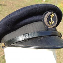 CASQUETTE MARINE NATIONALE / FABRICATION TAILLEUR MARSEILLE  / TAILLE 56 / ANNEES 50