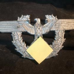 INSIGNE ALLEMANDS WW2 AIGLE DE SHAKO OU CARTOUCHIERE C D T 3EME REICH ALUMINIUM