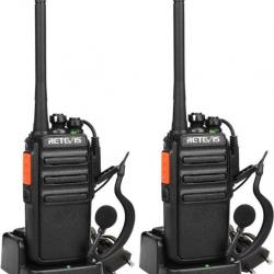 Talkie Walkie PMR446 16 Canaux Radio sans Licence Charge avec Adaptateur Longue Portée