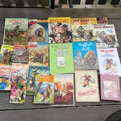 Lot de 20 bandes dessinées , ouvrages ,livre sur Buffalo bill indiens far west anciens