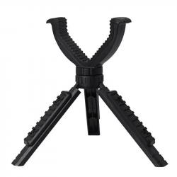 Trépied de Chasse Multifonctionnel en ABS Portable Pliable avec Tête V-Yoke Chasse Observation Noir
