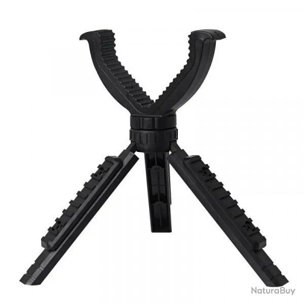 Trpied de Chasse Multifonctionnel en ABS Portable Pliable avec Tte V-Yoke Chasse Observation Noir