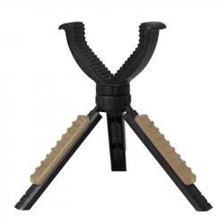 Trépied de Chasse Multifonctionnel en ABS Portable Pliable avec Tête V-Yoke Chasse Observation Kaki