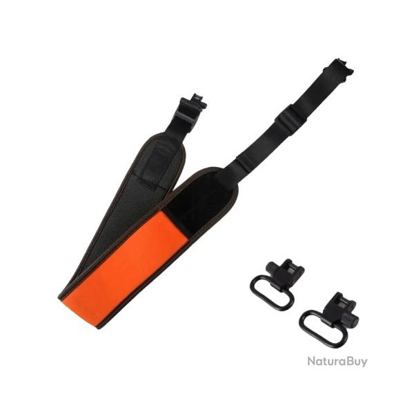 Sangle d'paule Rembourre tanche pour Fusil Accessoire de Chasse avec 2 merillons Rglable Orange